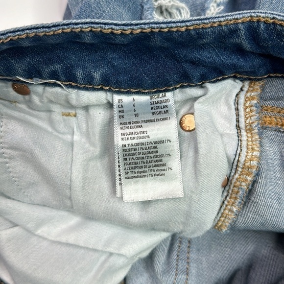 American Eagle Next Level Stretch X Hi Rise Mini Distressed Jean Skirt 6 Regular - Picture 7 of 8